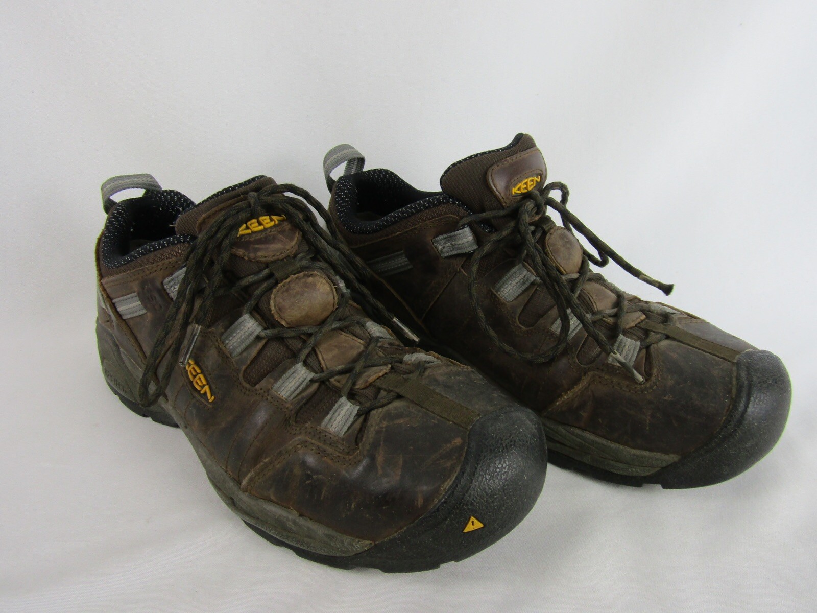 Scarpe uomo Keen punta acciaio taglia 10EE ASTM F2413 11 pelle marrone lacciate ottime condizioni