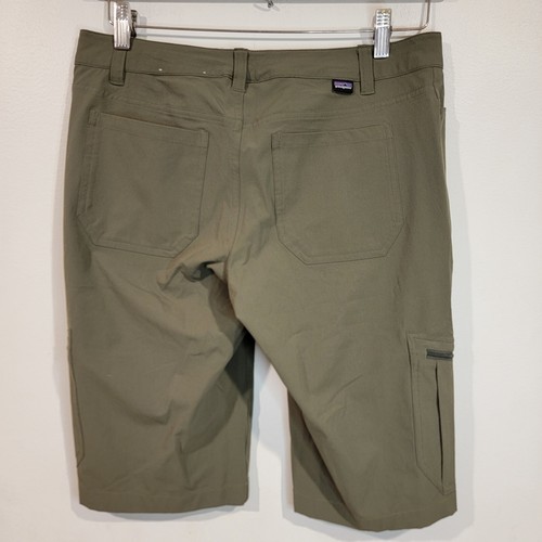 Patagonia Women's Tribune Shorts Cargo Size 8 Green Nylon Stretch Hiking Camp