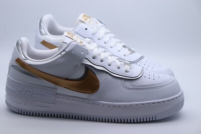 NIKE AF1 AIR FORCE 1 SHADOW SNEAKER - WEISS GOLD DM3064-100 UNISEX DAMEN UK9,5