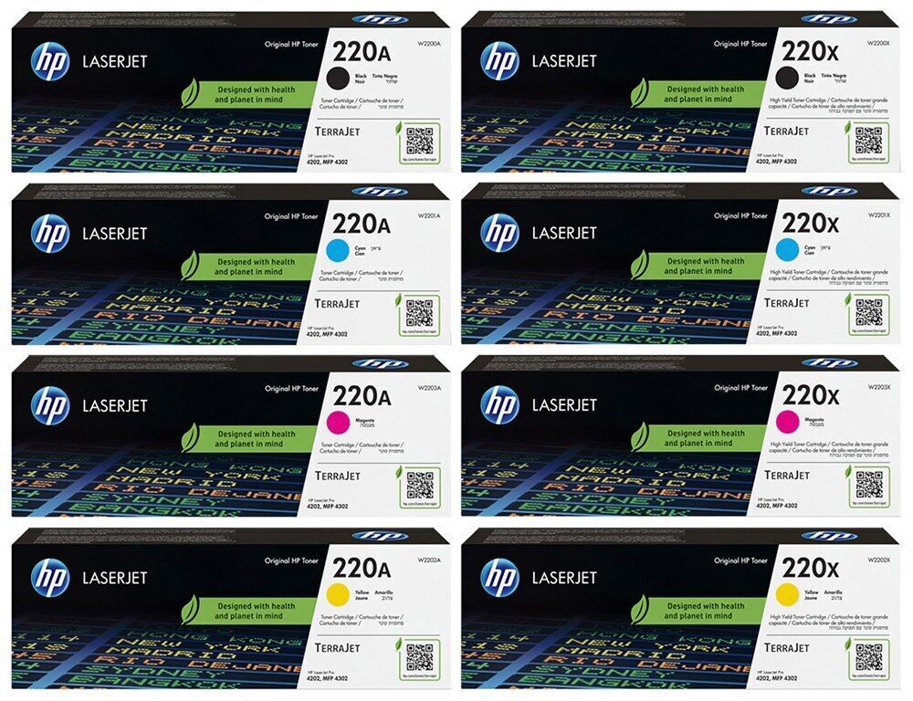 HP Toner 220X 220A Kartusche Color LaserJet Pro Set Einzelne Neu & OVP Original