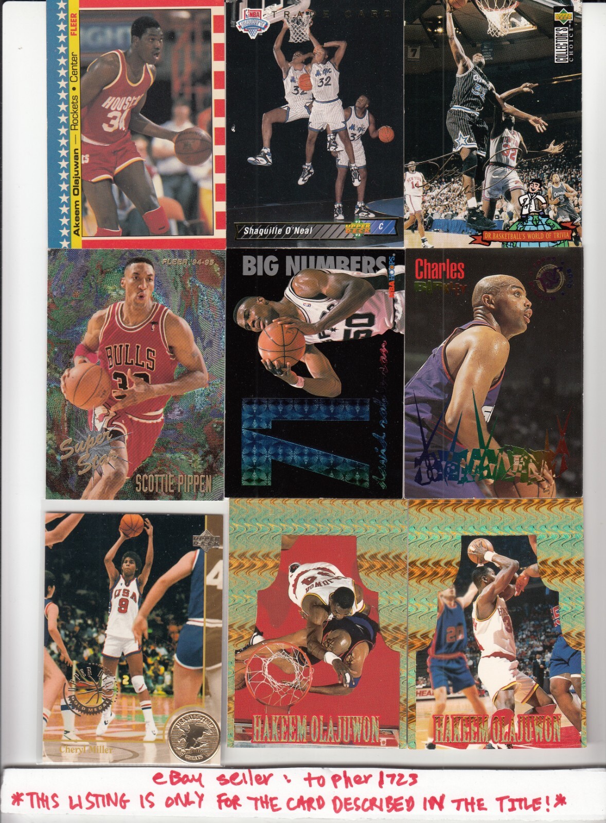 1992-93 Upper Deck Trade Card SHAQUILLE O'NEAL RC #1B Magic (front print spot)