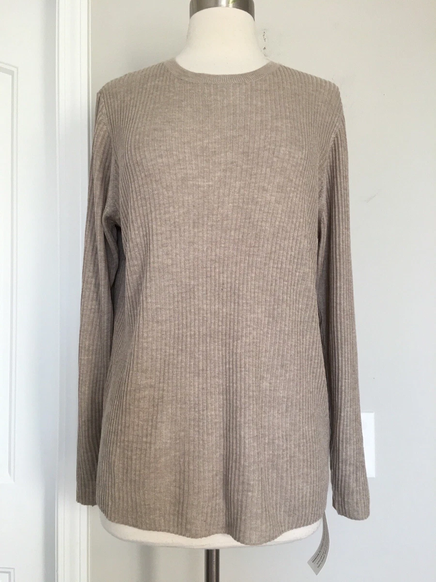 POETRY PALE NATURAL RIBBED SILK CASHMERE BLEND SWEATER SIZE US 12 UK 16 |  eBay