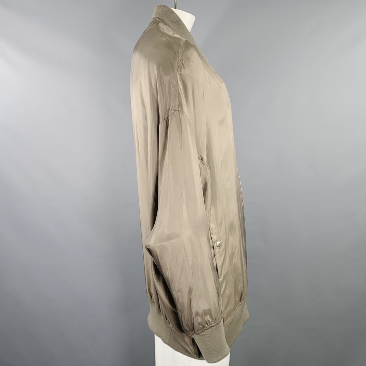 RICK OWENS Size 44 Khaki Cupro Bomber Jacket | eBay