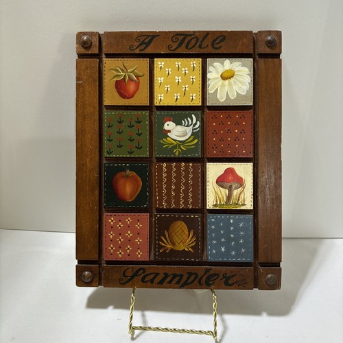Country Sampler Farmhouse Hand painted Wall Plaque “ A Tole Sampler” 1982 - Picture 2 of 10