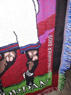 Vintage Space Jam Michael Jordan Taz Bugs Bunny Tapestry Throw