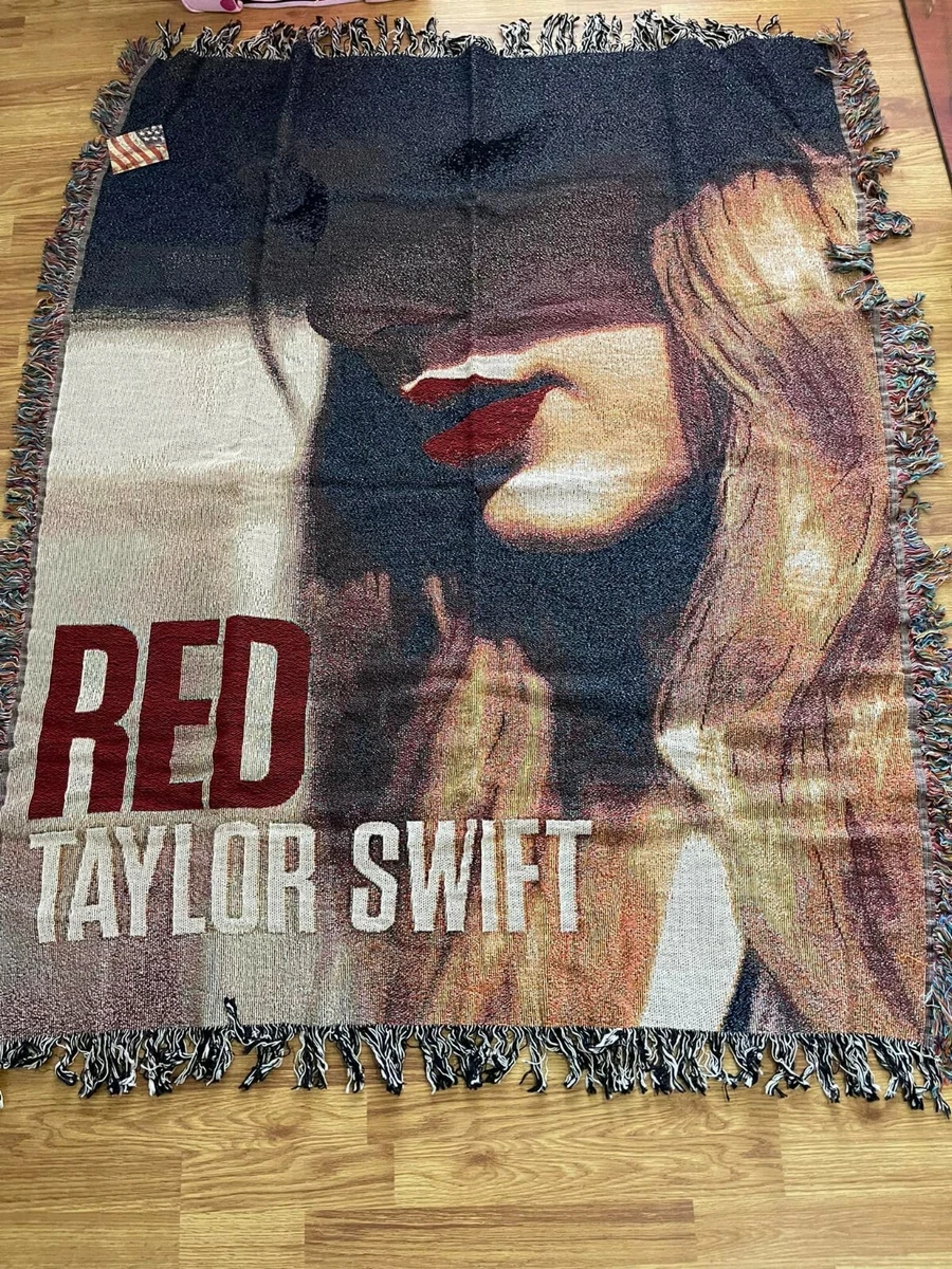 Taylor Swift Red Concert Tour Album Cover Tapestry Woven Blanket - NEW With Tags