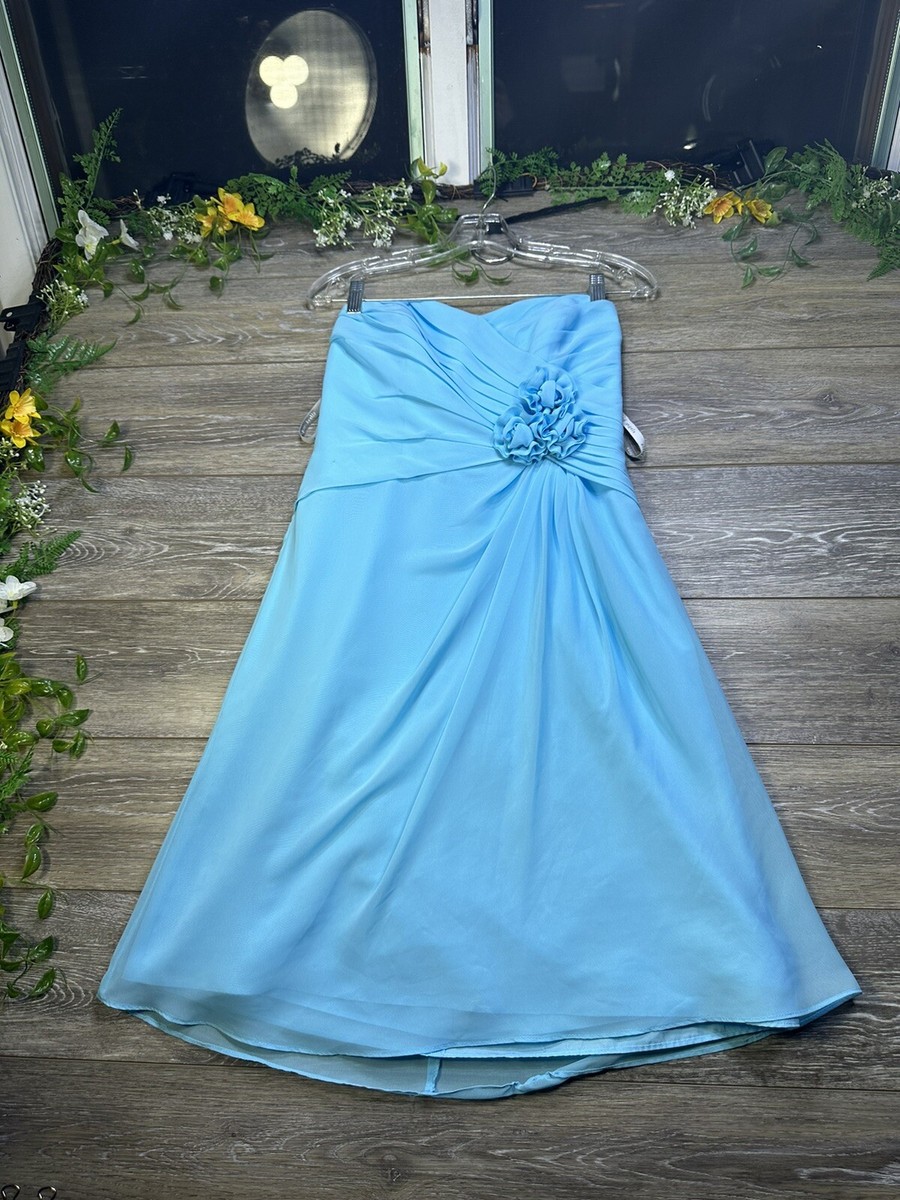 Alfred Angelo Dress Size Strapless Prom Bridesmaid Aqua Blue