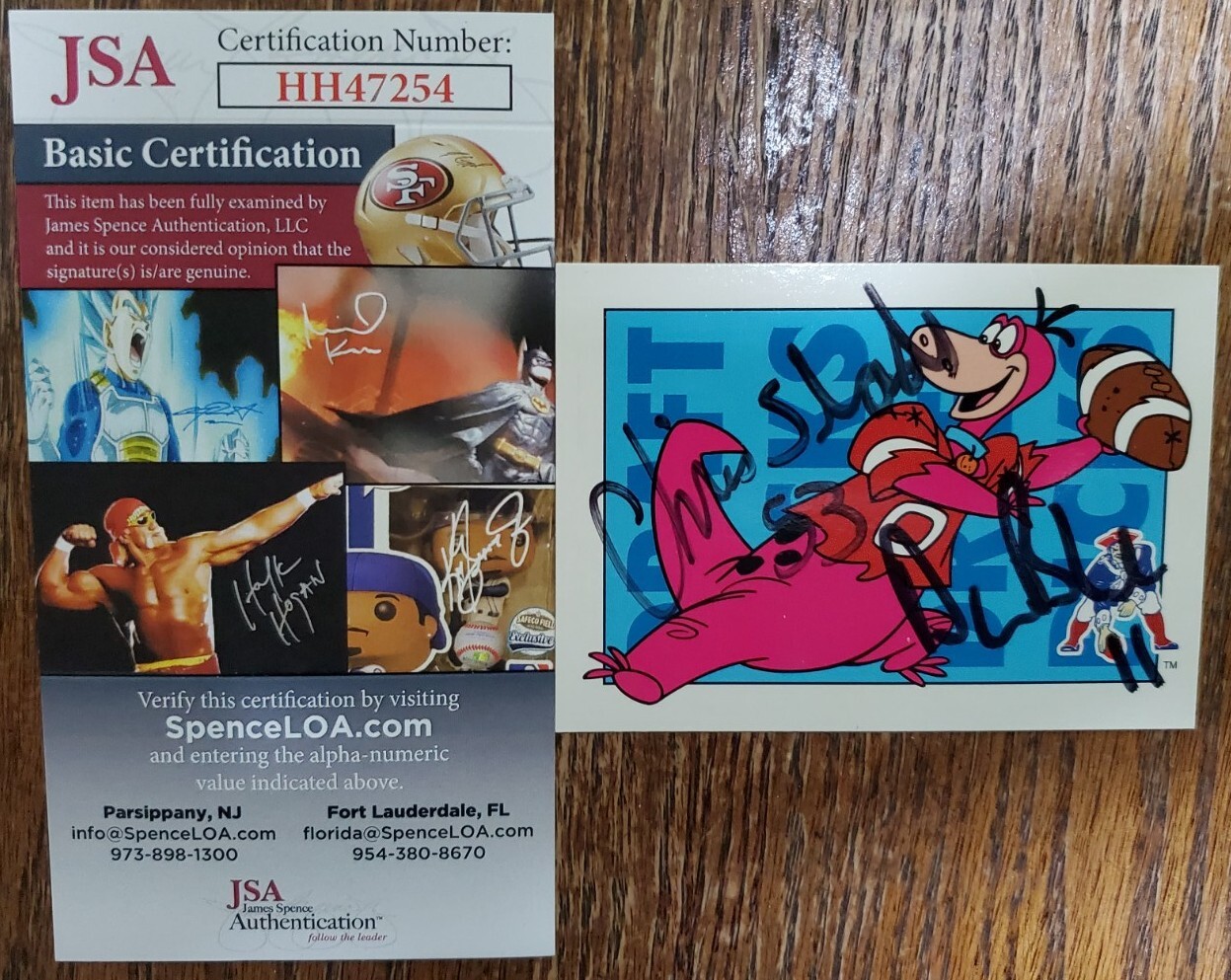 Drew Bledsoe & Chris Slade Autographed Signed New England Patriots Dual Patriots Drew Bledsoe Chris Slade 1993 Score Card JSA 