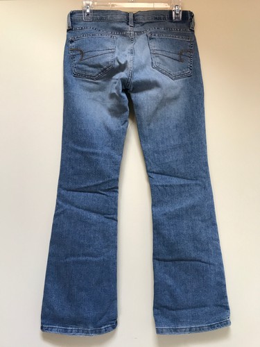 American Eagle Outfitters Women's Size 4P Denim Jeans 28x30 Boot Cut Distressed - Picture 4 of 10