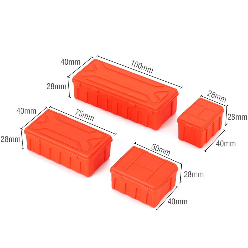 4pcs Luggage Storage Box Set for 1/10 RC Crawler Car Axial SCX10 TRX4 TRX6 HSP - Photo 2/4
