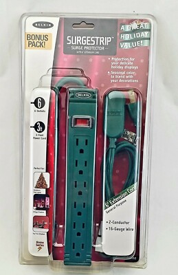BELKIN SURGESTRIP SURGE PROTECTOR W/6'' EXTENSION CORD. 6 OUTLETS. NEW SEALED 