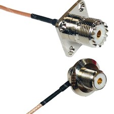 RG316 UHF Female Flange to UHF Female Angle Bulkhead RF Cable Rapid-SHIP LOT