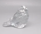Fenton Signed Art Glass Bird Sparrow Figurine Clear Glass Vintage