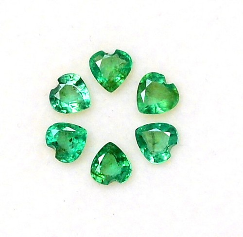 Natürlicher Smaragd Herzform Schliff 4x4 mm Posten 06 Stck. 1,28 cts facettiert lose Edelsteine - Bild 7 von 7