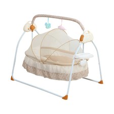 Portable Electric Bluetooth Baby Swing Cradle Bassinet Rocking Crib Infant Bed