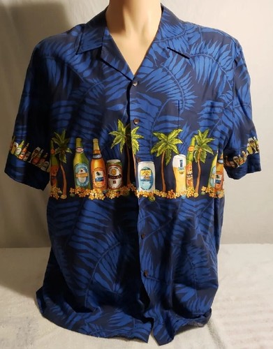Kalaheo Men's Hawaiian Shirt Beer Bottles