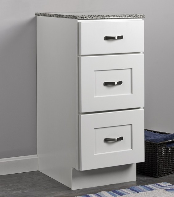Jsi Dover 12 W X 34 1 2 H White Bathroom Vanity 3 Drawer Cabinet Vd Vdb1221 For Sale Online