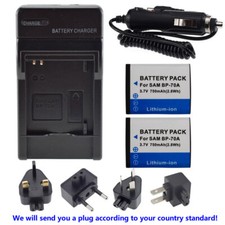 2x Battery Charger For Samsung TL205 WB30F WB35F WB50F WB51F WB52F WP10 BP-70A