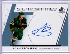 2022-23 SP Authentic Adam Beckman Sign Of The Times Autograph Card # SOTT-AB