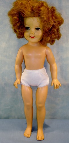 1950's Ideal 17" Shirley Temple Doll, Flirty Eyes, Red/White Polka Dot Dress - Picture 6 of 7