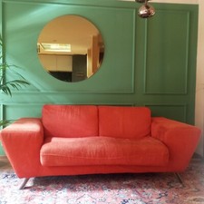 Divano 2 posti in tessuto rosso made in Italy firmato Natuzzi