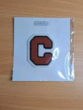 Chipotle Mexican Grill New Embroidered Letter Big C Patch  Red Black White B16