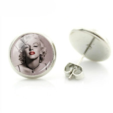 Marilyn Monroe Red Lips Actress Stud Earrings + Free Gift Bag