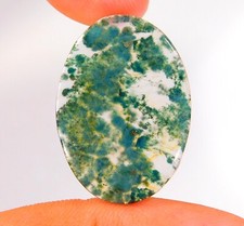 13 Cts Natural Green Moss Agate Oval Cabochon Loose Gemstone 29x21x2 mm CG 0112