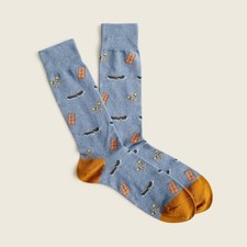 J. Crew Men's Patterned Socks Heather Grey Burnese Mt Canoe OSFM NWT