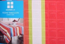  Essential Home Oblong TableCloth   Summer Stripe  60x120 in 