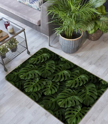 3D Green Leaf ZHUA3191 Game Non Slip Rug Mat Photo Carpet Zoe