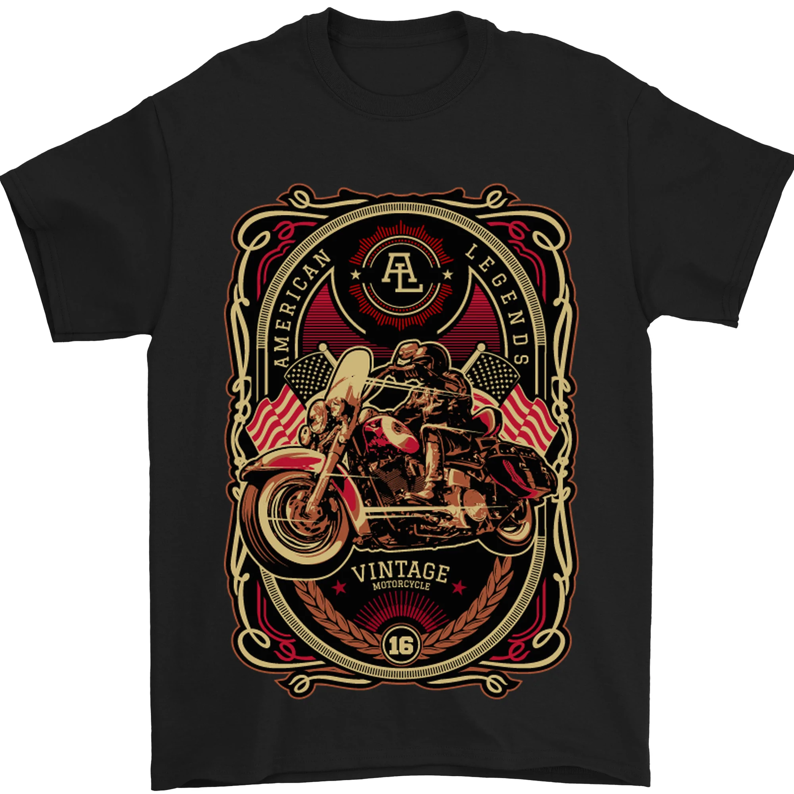 American Motorcycle Biker motorcycle Mens T-Shirt 100% Cotton