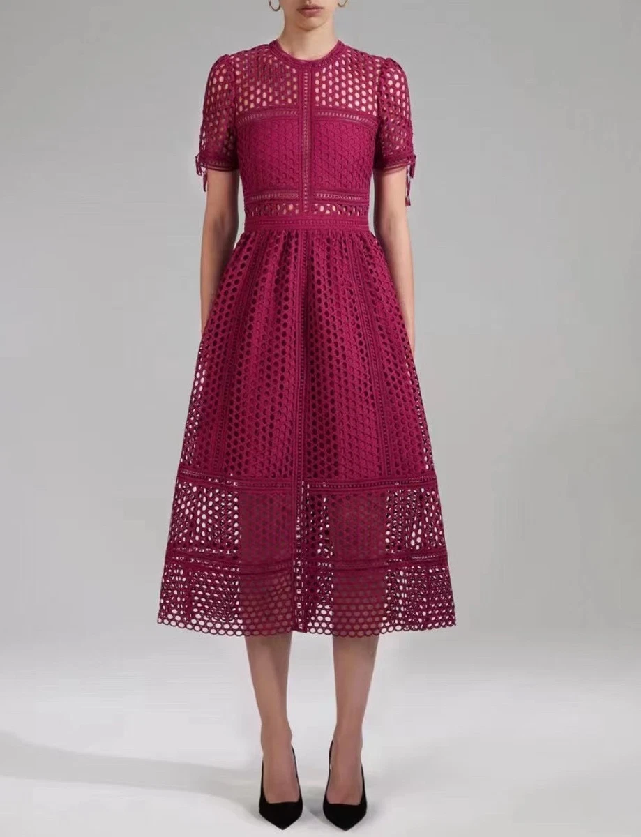 Self portrait red midi deals dress