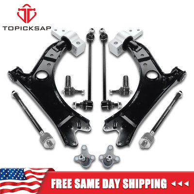 10pc Front Lower Control Arms +Ball Joints Kit for Jetta Golf Eos GTI A3 Quattro