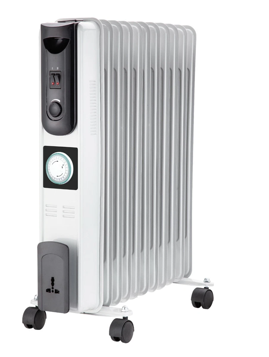 ULTRAMAX LARGER SURFACE AREA METAL COLUMN 11 FIN ELECTRIC OIL HEATER WITH TIMER
