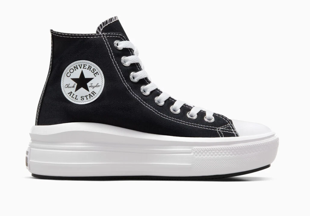 Converse Donna CTAS Move HI Nero 568497C Bianco Avorio Naturale Taglia 8 8.5 9