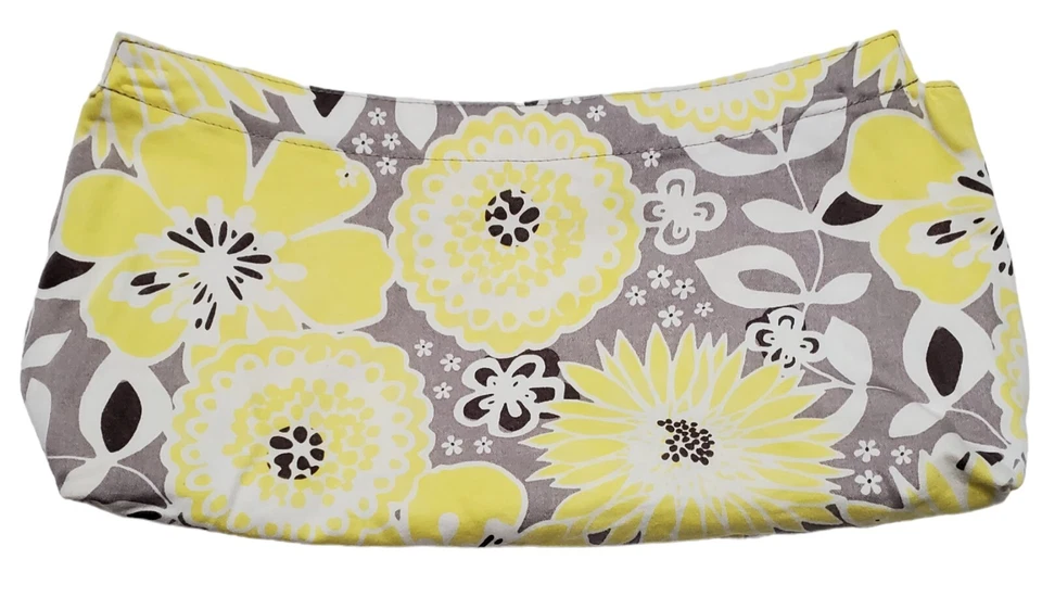 Thirty One Floral Cartera Falda Cubierta Impresionante Flor Amarillo Gris Boho Flores Foto 4 de 4