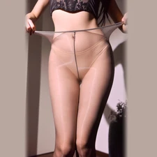 0D Ultra-Thin Sheer Women Pantyhose Nylon Seamless Oily Shiny Stockings Tights