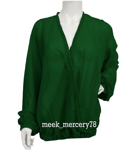 Chiffon Langarm Uni Oberteil Damen Facny Style Poncho Transparent Einfarbig TOP C53 - Bild 4 von 6