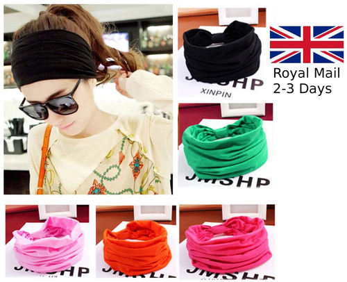 Women Wide Yoga Headband Stretch Hairband Elastic Floral Plain Head Wrap Turban - Picture 1 of 104