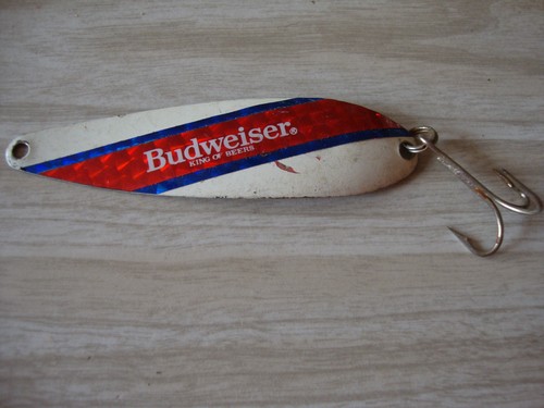 VINTAGE NORTHPORT NAILER? 3 3/4" SALMON/TROUT TROLLING SPOON-BUDWEISER