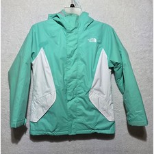 The North Face DryVent Insulated Jacket Girls Large 14/16 Mint Green White Ski