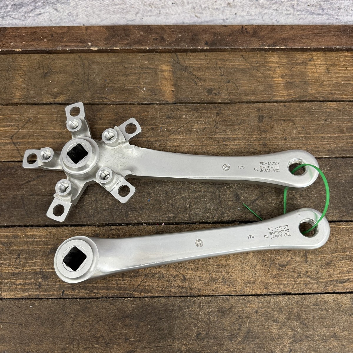 Vintage Shimano Deore XT FC-M737 Crankset Silver 5-Bolt Square