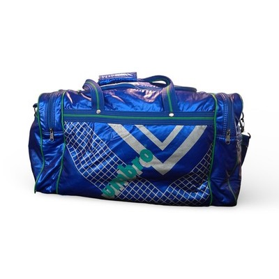 Vintage Umbro 90s Metallic Blue Duffel Bag Rare Shimmer Soccer Blokecore Large