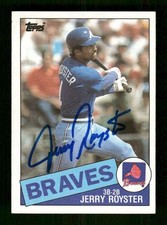 1985 Topps 776 Jerry Royster signed auto autograph  tough year blue sharpie ASC 