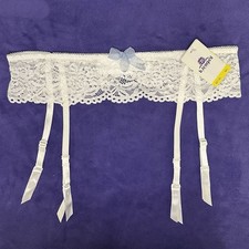 B  tempted Bridal Garter Belt Blue And White Lace Medium/Large