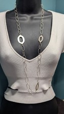SILPADA N1506 Sterling Silver Oxidized Hammered extra long Necklace 35''L 23.8G