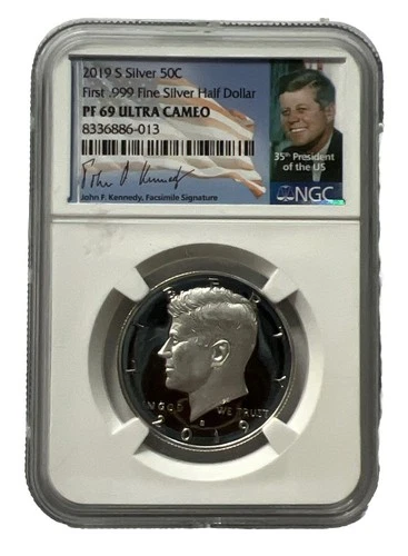 2019-S First .999 Silver Kennedy Half Dollar NGC PR69 Ultra Cameo