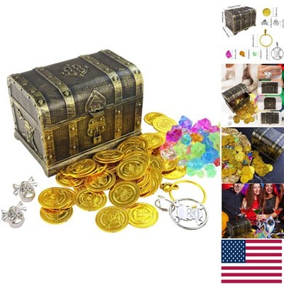 Treasure Chest Toy Box for Kids - Stylish Pirate Theme Storage for Adventure Fun