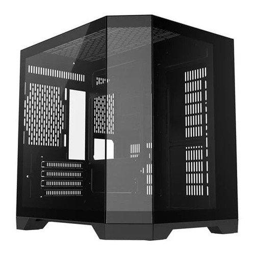 CiT DS240 Custodia PC Gaming Micro-ATX Doppia Camera, Nero, Vetro Temperato, Senza Ventola - Foto 1 di 15